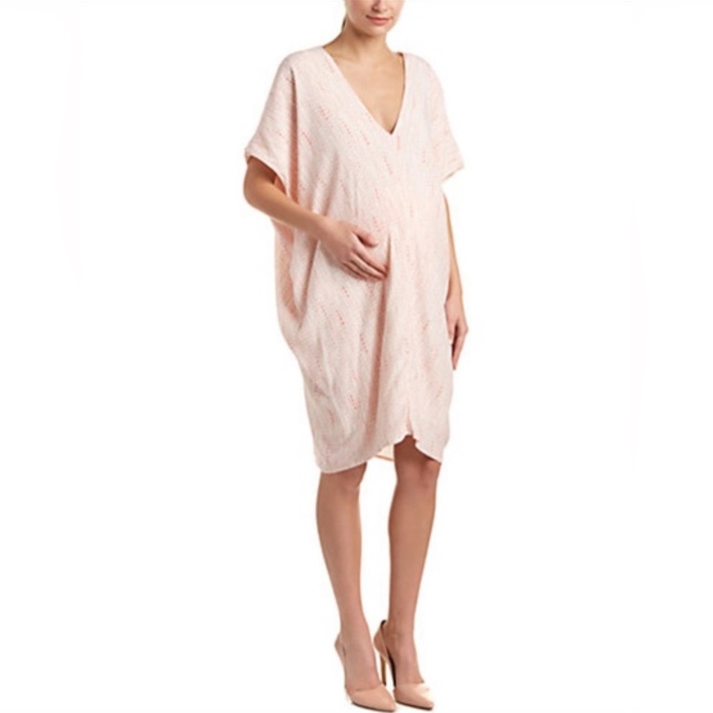 Hatch, Pink Red Polka Dot Stripe maternity dress, One size